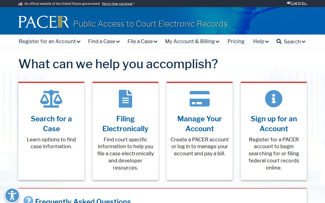 PACER federal court record access for Richland Parish