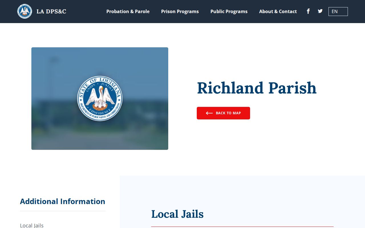 Louisiana DPS and Corrections Richland Parish detention directory